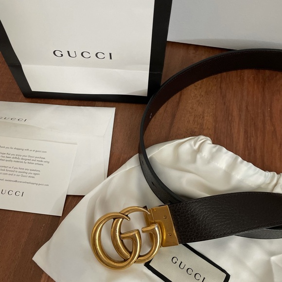 Reversible Gucci belt (black/ dark brown) main image 5